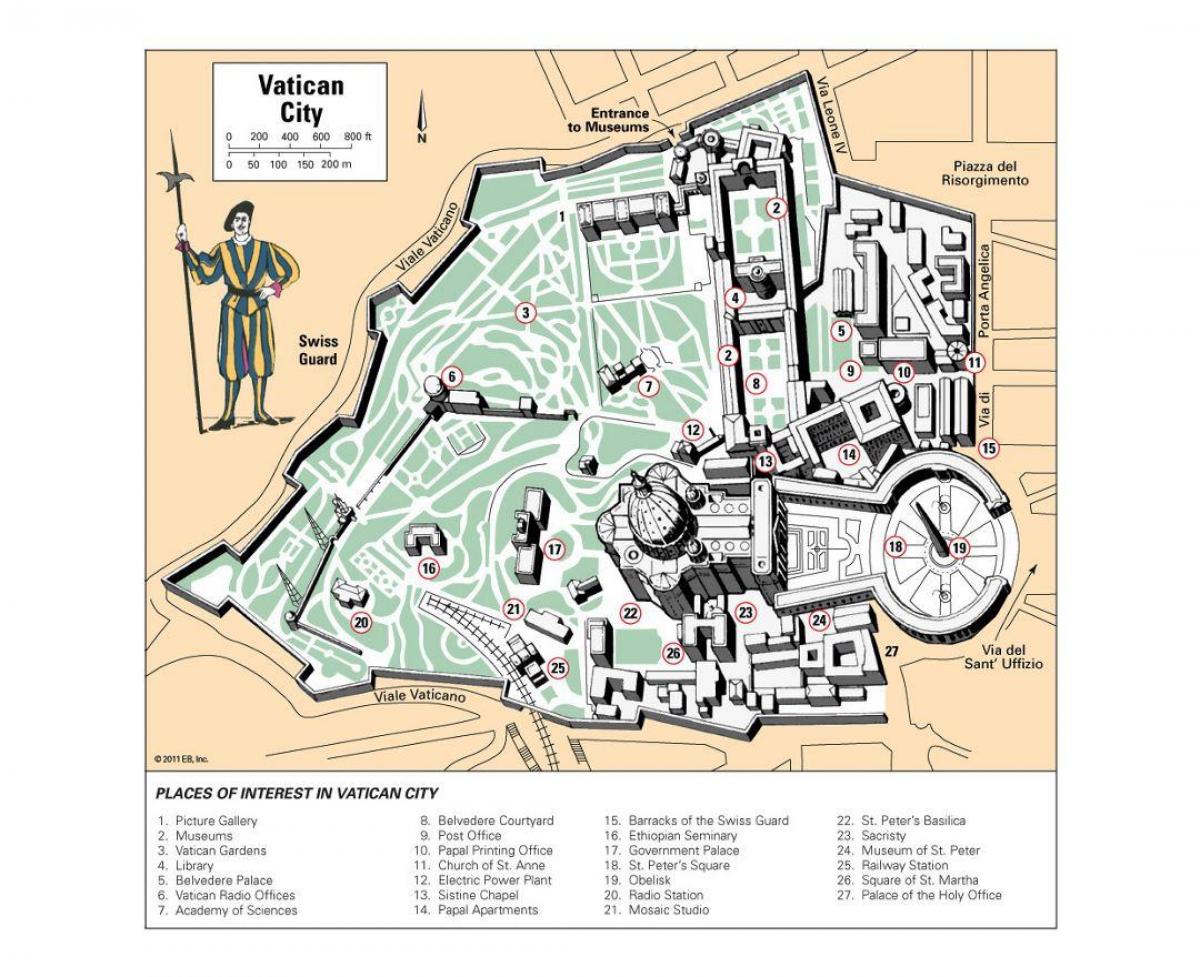 kartta Vatikaanin museo layout